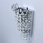 Бра настенное цвета хром с прозрачными квадратными хрустальными подвесками Crystal Regena варинант исполнения - 4 | Loft Concept в Рязани