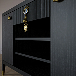Комод-буфет Elsa Dreams Black с открытыми полками   варинант исполнения - 7 | Loft Concept в Рязани