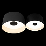 Потолочный светильник с 2-мя цилиндрическими абажурами серого и черного цвета Urban Dome варинант исполнения - 2 | Loft Concept в Рязани