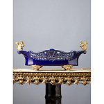 Чаша темно-синего цвета из фарфора с бронзовыми фигурками белок Eden Garden porcelain and bronze варинант исполнения - 1 | Loft Concept в Рязани