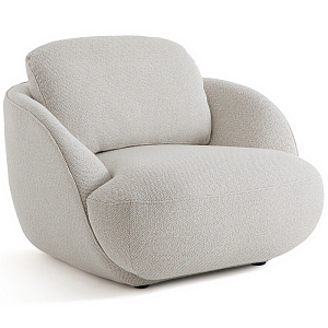 Полукруглое кресло из обивки меланж Halle Melange Armchair