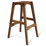 Барный стул со спинкой на 4-х деревянных ножках Коричневый Велюр Vendramin Chair  варинант исполнения - 5 | Loft Concept в Рязани