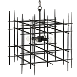Люстра черная квадратной остроконечной формы Black Square варинант исполнения - 2 | Loft Concept в Рязани