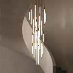 Люстра в современном стиле с 30-ю каскадными светодиодными лампами Golden LED Rain варинант исполнения - 1 | Loft Concept в Рязани