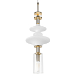 Подвесной светильник со стеклянными элементами и бронзовыми вставками Высота 62 см Gabriel Scott Luna варинант исполнения - 7 | Loft Concept в Рязани