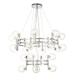 Люстра подвесная с двумя ярусами и 24-ю рельефными прозрачными плафонами из стекла Perforated Glass Bubbles варинант исполнения - 1 | Loft Concept в Рязани