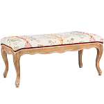 Банкетка из массива бука бежевая с растительным орнаментом Raffael Beige Floral Banquette варинант исполнения - 1 | Loft Concept в Рязани