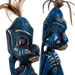 Комплект из 2-х деревянных статуэток Asmat Statuettes Dark Blue варинант исполнения - 6 | Loft Concept в Рязани