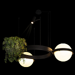 Подвесной светильник с 2-мя шарообразными плафонами и цилиндрическим спотом Light of Еyes варинант исполнения - 7 | Loft Concept в Рязани