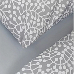 Постельное белье серого цвета с рисунком 200х220 см Blossom Essence варинант исполнения - 3 | Loft Concept в Рязани