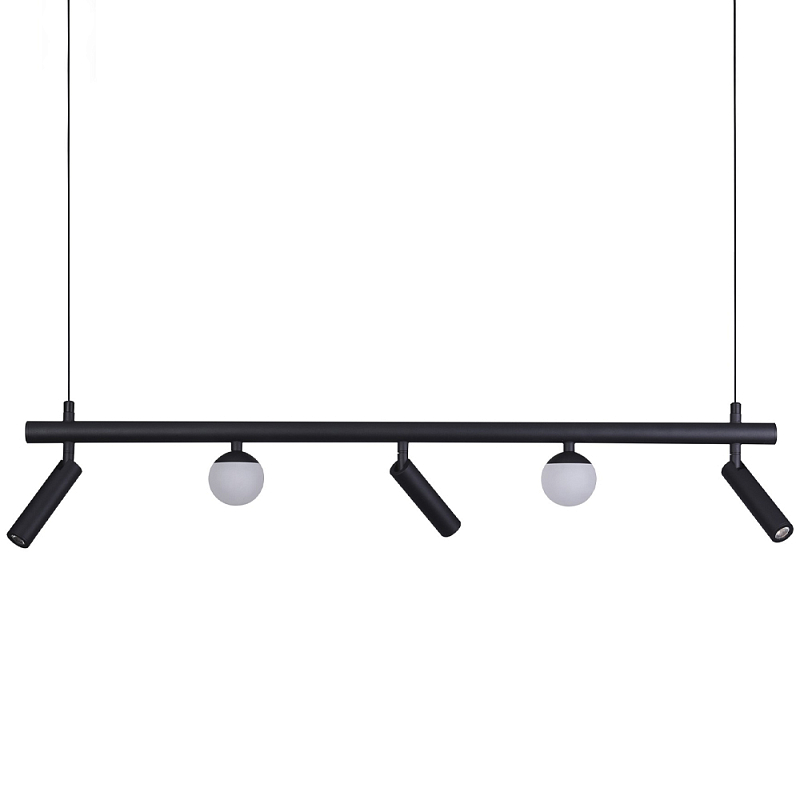 Линейный светодиодный светильник Longo Linear Hanging Lamp Черный Белый Линейный светодиодный светильник Longo Linear Hanging Lamp Черный Белый в Рязани | Loft Concept