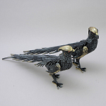 Статуэтка бронзовая пара Фазаны синие Bronze Birds варинант исполнения - 2 | Loft Concept в Рязани