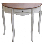 Деревянная консоль полукруглая с ящиком в стиле прованс Interiors Romance варинант исполнения - 1 | Loft Concept в Рязани