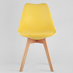 Стул с основой из пластика и мягким сиденьем Arvika Yellow варинант исполнения - 2 | Loft Concept в Рязани