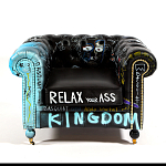 Кресло "Баския и Уорхол" Basquiat Warhol graffiti chair натуральная кожа варинант исполнения - 2 | Loft Concept в Рязани