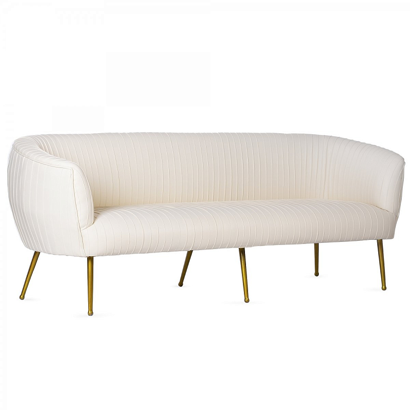 Софа Souffle Settee Leather ivory leather Белый Бронза Софа Souffle Settee Leather ivory leather Белый Бронза в Рязани | Loft Concept