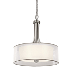 Люстра подвесная с двойным круглым плафоном из органзы и матового стекла Kichler варинант исполнения - 1 | Loft Concept в Рязани