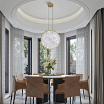 Светодиодный подвесной светильник круглой формы с металлической рамой золотого цвета Marble Glow 47 варинант исполнения - 6 | Loft Concept в Рязани