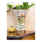 Ваза из фарфора с бронзовой стрекозой  Paradise Dragonfly варинант исполнения - 7 | Loft Concept в Рязани