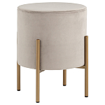 Бежевый пуф на золотистых ножках SANJAY варинант исполнения - 1 | Loft Concept в Рязани