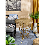 Столик приставной золотистый с орнаментом на столешнице Tanzania варинант исполнения - 4 | Loft Concept в Рязани