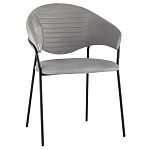 Серый стул с обивкой из искусственной замши Alexis варинант исполнения - 1 | Loft Concept в Рязани