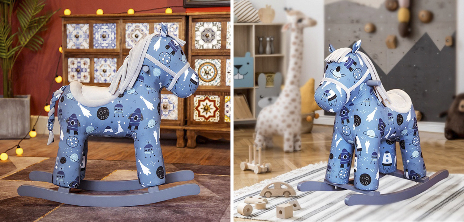 Лошадка-качалка голубая John Pony Лошадка-качалка голубая John Pony - Loft-Concept в Рязани