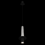 Подвесной светильник с узким цилиндрическим плафоном и черным металлическим декором Concrete Pipe варинант исполнения - 11 | Loft Concept в Рязани