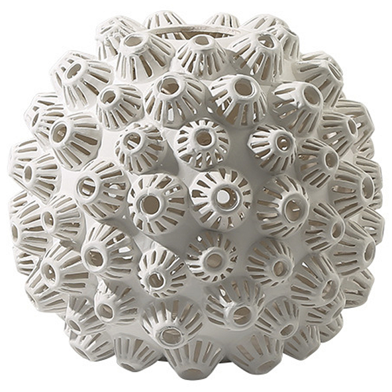 Декоративная ваза Unique Sea Urchin White Vase Белый Декоративная ваза Unique Sea Urchin White Vase Белый в Рязани | Loft Concept