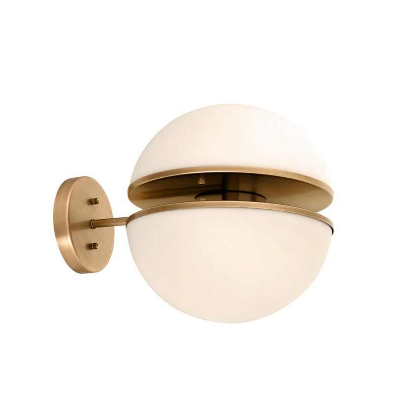 Бра Wall Lamp Spiridon Латунь Античная полированная Белый Бра Wall Lamp Spiridon Латунь Античная полированная Белый в Рязани | Loft Concept