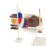 Настольный письменный набор из мрамора и лемезита с гербом и флагом России Marble Accessory варинант исполнения - 3 | Loft Concept в Рязани