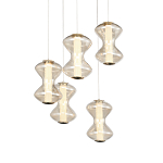 Люстра светодиодная с стеклянными волнообразными плафонами Amphora of Light варинант исполнения - 2 | Loft Concept в Рязани