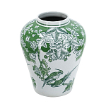 Ваза с зелеными цветочными и птичьими мотивами Vase Inspired by Nature варинант исполнения - 1 | Loft Concept в Рязани