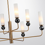 Люстра на штанге с 8-ю цилиндрическими матовыми плафонами и шарами из камня Orb Essence варинант исполнения - 7 | Loft Concept в Рязани