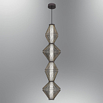 Подвесной светильник вертикальный с плетеным металлическим каркасом Metal Interweaving варинант исполнения - 2 | Loft Concept в Рязани