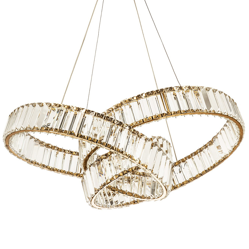 Подвесная люстра в виде изогнутых колец с хрустальным декором Ring Horizontal Oculus Gold Light Chandelier Золотой Прозрачный Подвесная люстра в виде изогнутых колец с хрустальным декором Ring Horizontal Oculus Gold Light Chandelier Золотой Прозрачный в Рязани | Loft Concept