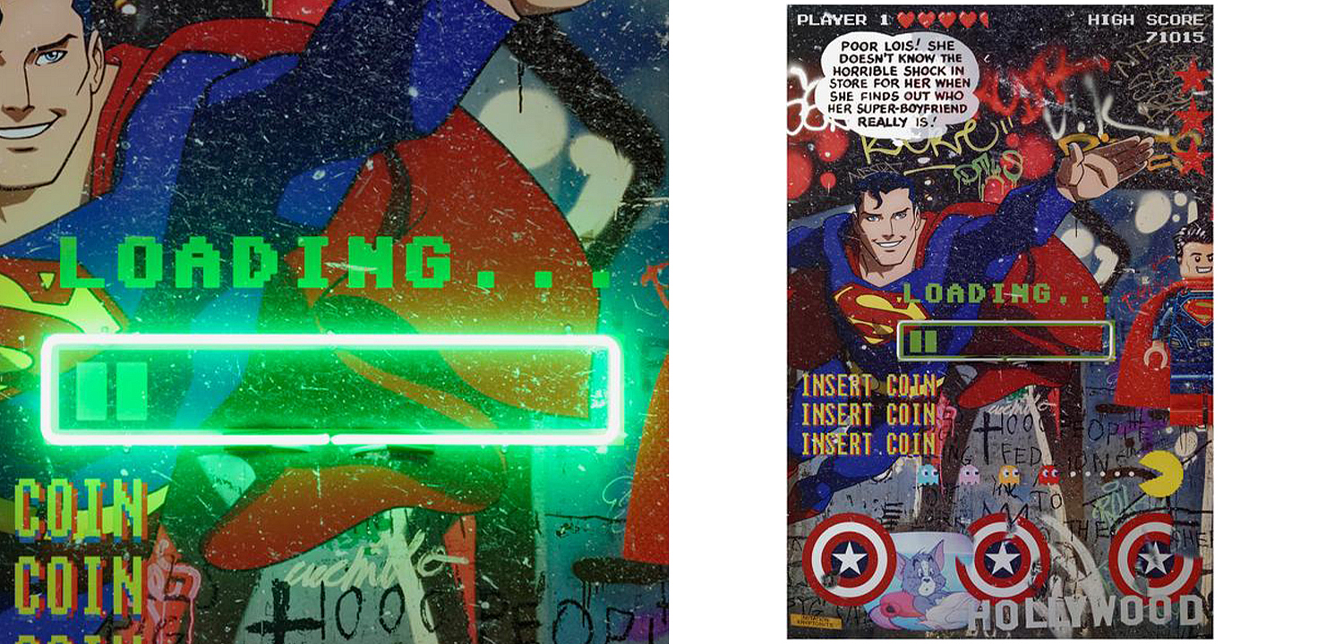Дизайнерский Неоновый Постер Супермен Superman Loading Дизайнерский Неоновый Постер Супермен Superman Loading - Loft-Concept в Рязани