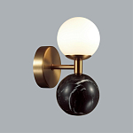 Бра с шарообразным матовым плафоном и шаром из камня на металлическом основании Orb Essence варинант исполнения - 8 | Loft Concept в Рязани