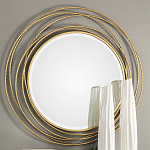 Золотое настенное круглое зеркало Golden Orbit варинант исполнения - 1 | Loft Concept в Рязани