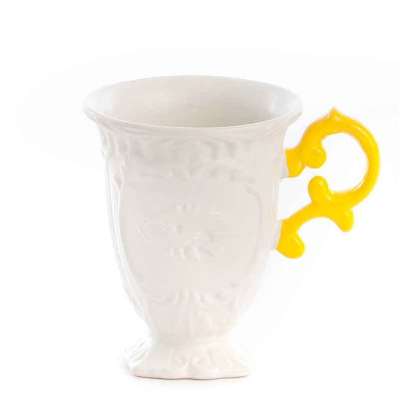 Кружка Seletti I-Mug Yellow Белый Желтый в Рязани | Loft Concept 