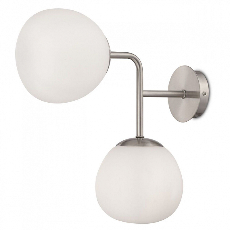 Бра Tiepolo Ball Sconces Double nickel Никель Белый Бра Tiepolo Ball Sconces Double nickel Никель Белый в Рязани | Loft Concept