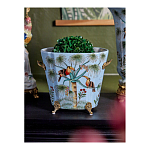 Кашпо из голубого фарфора с бронзовыми элементами Blue Garden варинант исполнения - 5 | Loft Concept в Рязани