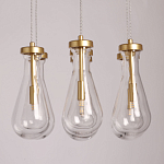 Люстра с 7-ю прозрачными плафонами из стекла в форме капли Lucid Rain  варинант исполнения - 6 | Loft Concept в Рязани