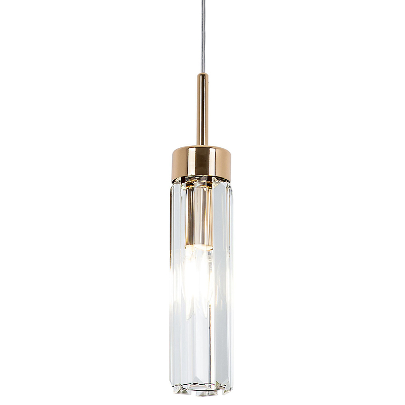 Подвесной светильник с плафоном из хрусталя Fernand Glass Gold Hanging Lamp Прозрачный Золотой Подвесной светильник с плафоном из хрусталя Fernand Glass Gold Hanging Lamp Прозрачный Золотой в Рязани | Loft Concept
