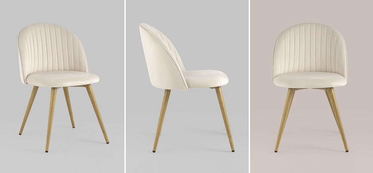 Стул Miruna Chair Молочный Велюр Стул Miruna Chair Молочный Велюр - Loft-Concept в Рязани