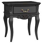 Тумба прикроватная черная из массива бука в стиле прованс Black Provence варинант исполнения - 1 | Loft Concept в Рязани