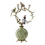 Подсвечник с декором из птиц на ветвях из фарфора с бронзовыми элементами Birds of Paradise варинант исполнения - 3 | Loft Concept в Рязани