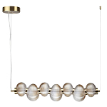 Подвесной светильник линейный с 7-ю рифлеными стеклянными шарами Marcelh Light варинант исполнения - 2 | Loft Concept в Рязани