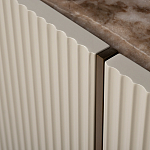 Тумба под телевизор серая с мраморной столешницей Uniqueness Marble варинант исполнения - 3 | Loft Concept в Рязани