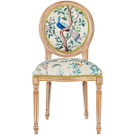 Стул из массива бука бежевый с изображением птиц в саду Beige Green Chinoiserie Blue Bird Chair варинант исполнения - 1 | Loft Concept в Рязани